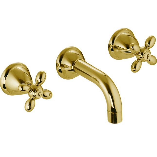 Смеситель для раковины скрытого монтажа 15.2 см Fima Carlo Frattini Olivia F5001/5OR (золотой), с донным клапаном