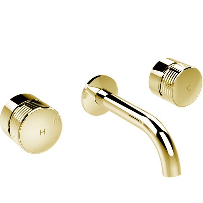 Смеситель для раковины скрытого монтажа Fima Carlo Frattini Texture Collection F5601/5HOR (золотой), с донным клапаном