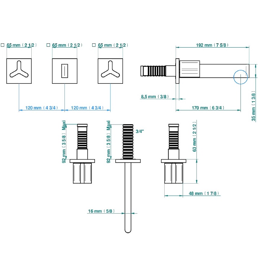 Смеситель для раковины скрытого монтажа ICON-X metal U7G-F01-40GB (золотой)