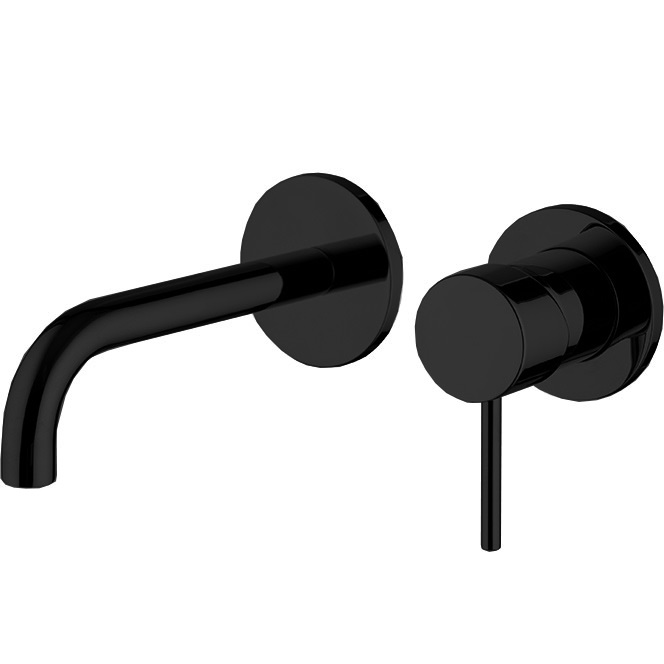 Смеситель для раковины скрытого монтажа излив 12см Fima Carlo Frattini Spillo Up F3051WSX9NS (черный матовый), с донным клапаном