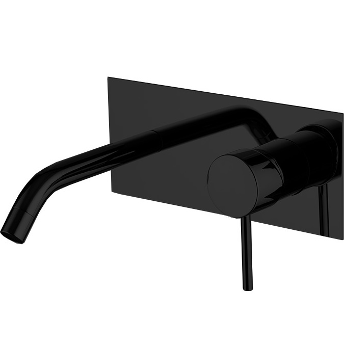 Смеситель для раковины скрытого монтажа излив 15см Fima Carlo Frattini Spillo Up F3051WX5NS (черный матовый), с донным клапаном