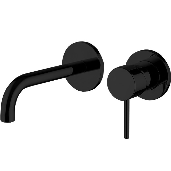 Смеситель для раковины скрытого монтажа излив 15см Fima Carlo Frattini Spillo Up F3051WX9NS (черный матовый), с донным клапаном