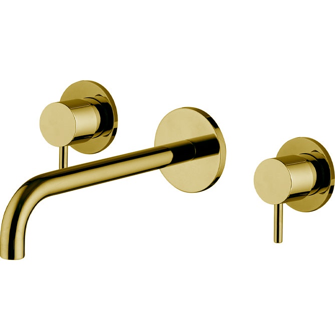 Смеситель для раковины скрытого монтажа излив 15см Fima Carlo Frattini Spillo Up F3161/5OR (золотой), с донным клапаном