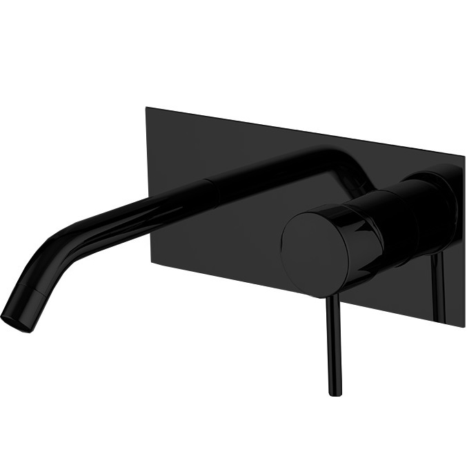 Смеситель для раковины скрытого монтажа излив 20см Fima Carlo Frattini Spillo Up F3051WLX5NS (черный матовый), с донным клапаном