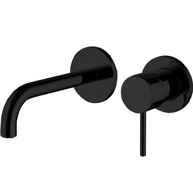 Смеситель для раковины скрытого монтажа излив 20см Fima Carlo Frattini Spillo Up F3051WLX9NS (черный матовый), с донным клапаном