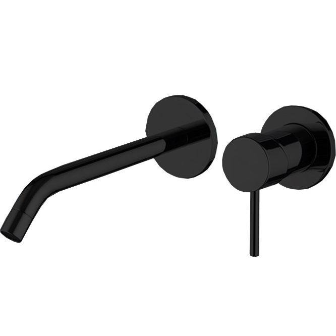 Смеситель для раковины скрытого монтажа излив 21см Fima Carlo Frattini Spillo Up F3051WLX8NS (черный матовый), с донным клапаном