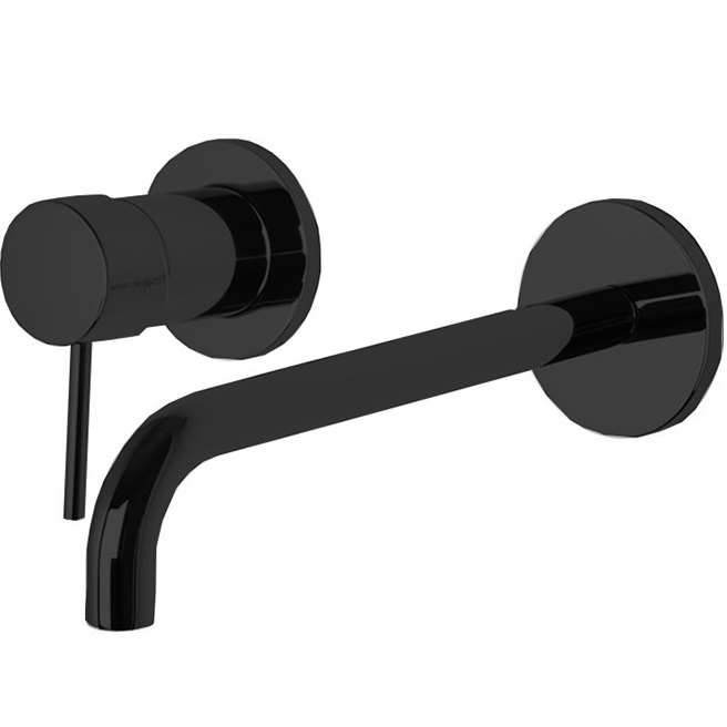 Смеситель для раковины скрытого монтажа излив 25см Fima Carlo Frattini Spillo Up F3051NZX9NS (черный матовый), с донным клапаном