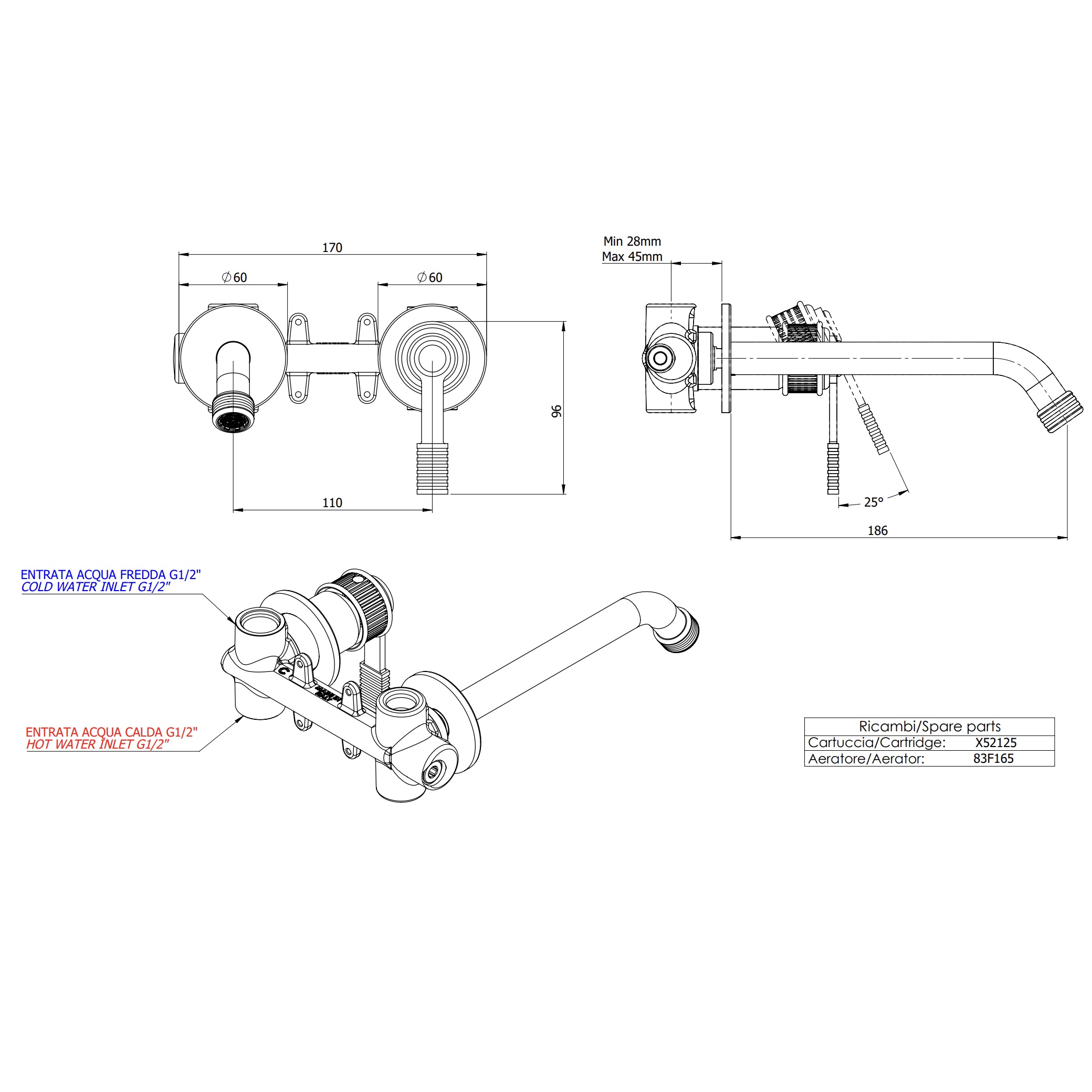 Смеситель для раковины скрытого монтажа Remer Atelier AL15PLRP (медь брашированная)