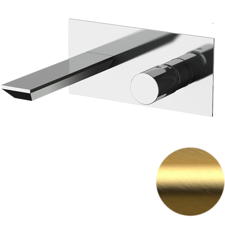 Смеситель для раковины скрытого монтажа Remer Edge EG515BG (золото брашированное), без донного клапана