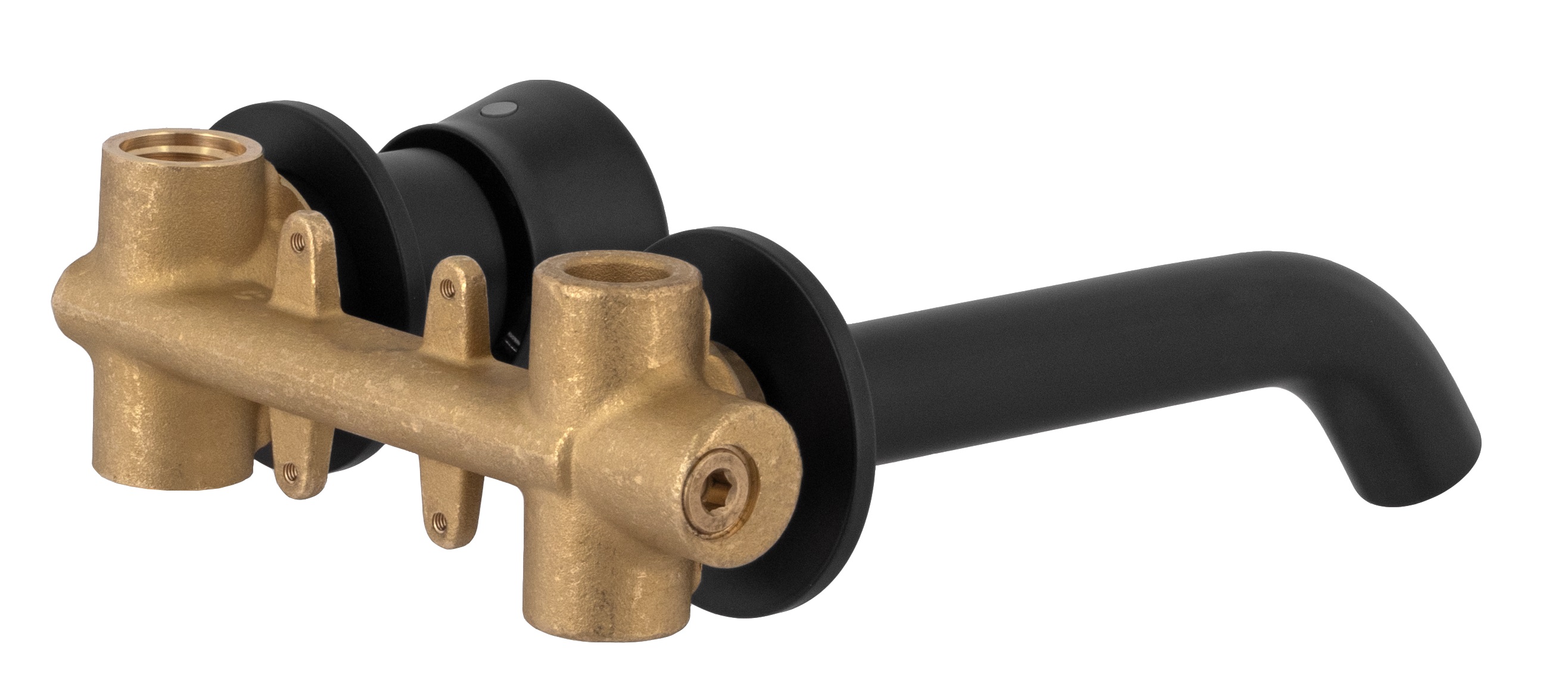 Смеситель для раковины скрытого монтажа Remer Element ET15PNO (черный матовый), с изливом