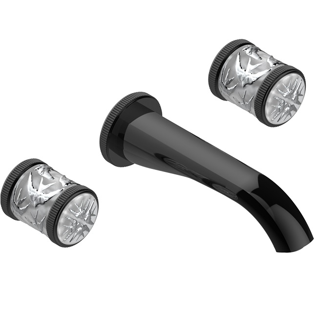 Смеситель для раковины скрытого монтажа THG Hirondelles Platinum Stamped A4K-F33-40GB (бронза, платина), без донного клапана