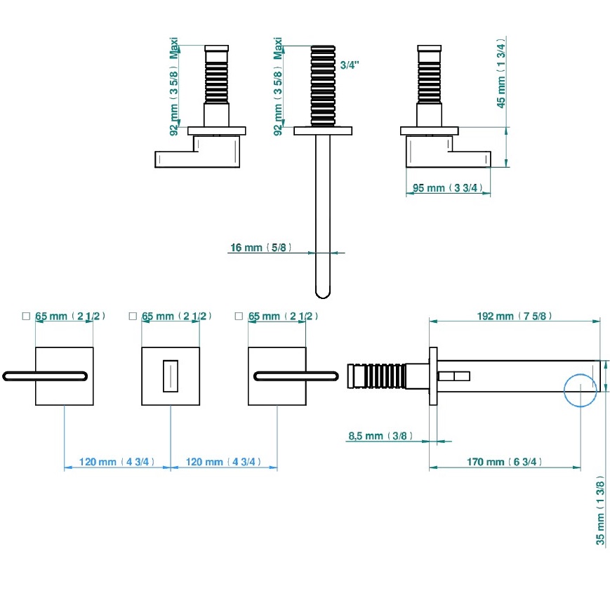 Смеситель для раковины скрытого монтажа THG ICON-X Carbone gold U7T-F01-40GB (золотой)