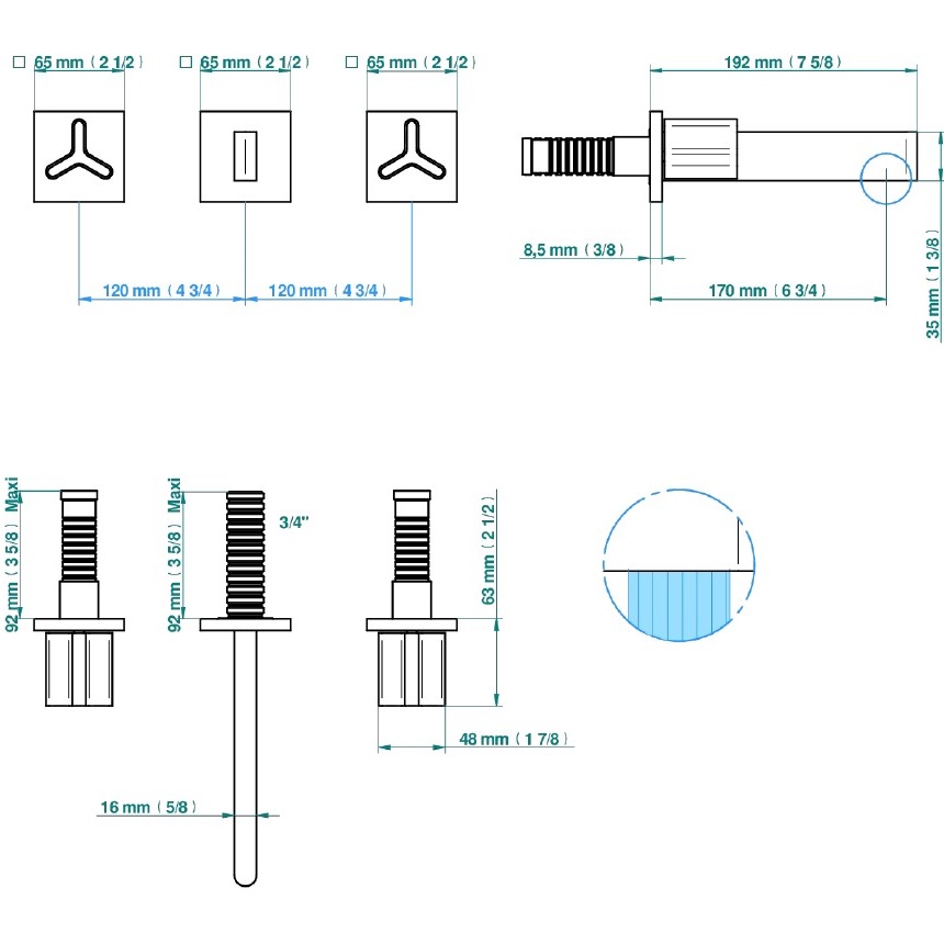 Смеситель для раковины скрытого монтажа THG ICON-X Titane U7L-F01-40GB (золотой)