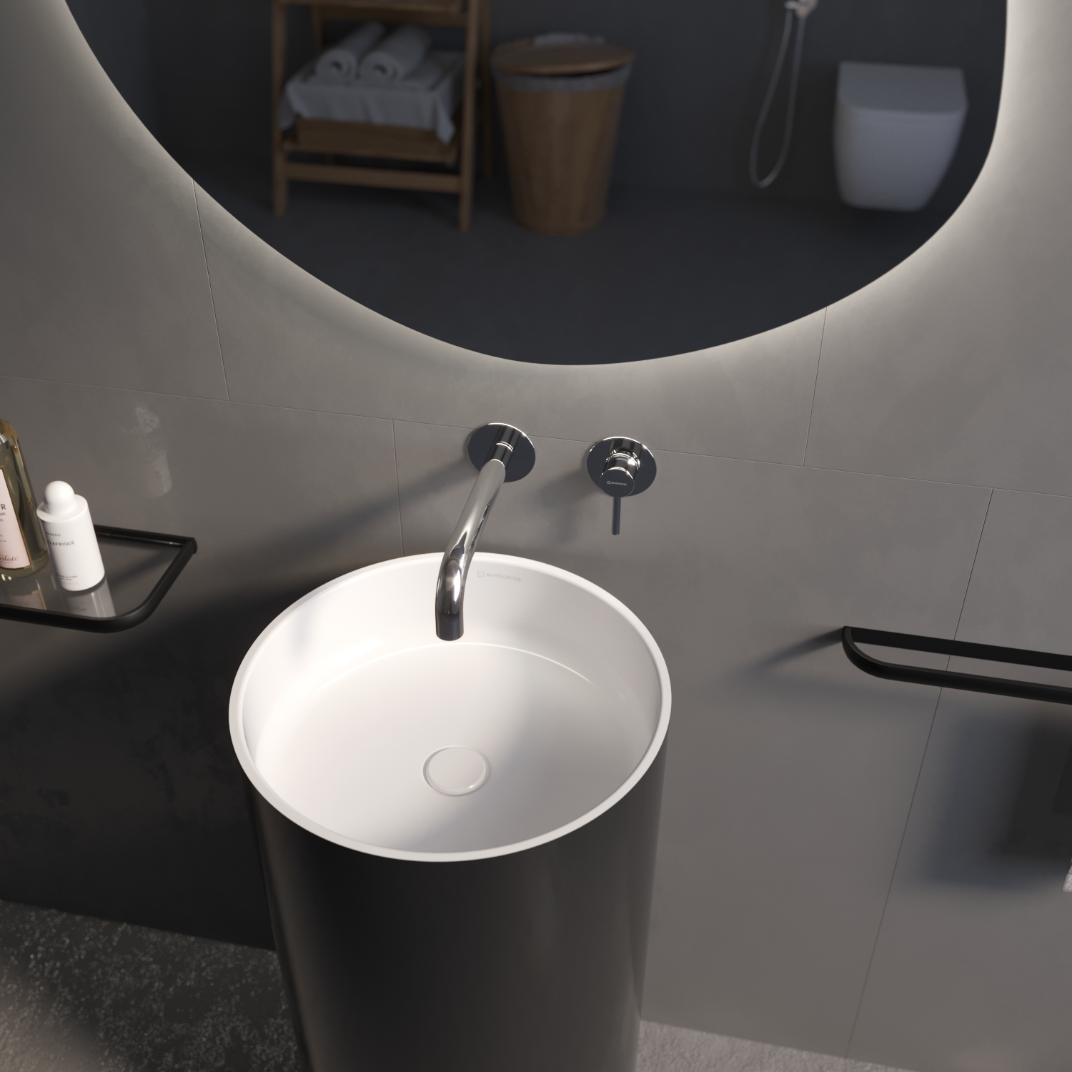 Смеситель для раковины скрытого монтажа 22 см. Whitecross Серия Y Y1215CR (хром), без донного клапана