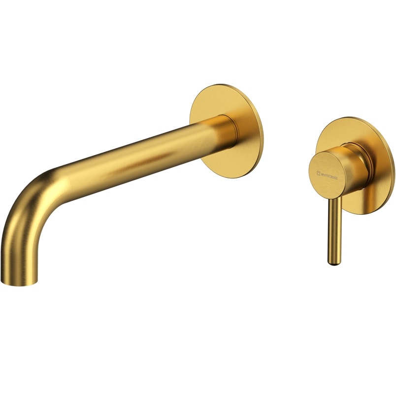 Смеситель для раковины скрытого монтажа 22 см. Whitecross Серия Y Y1215GLB (золото брашированное), без донного клапана