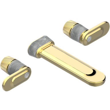 Смеситель для раковины срытого монтажа THG Corvair a manettes Fior di Bosco U8L-F01-40SGB (золотой), без донного клапана