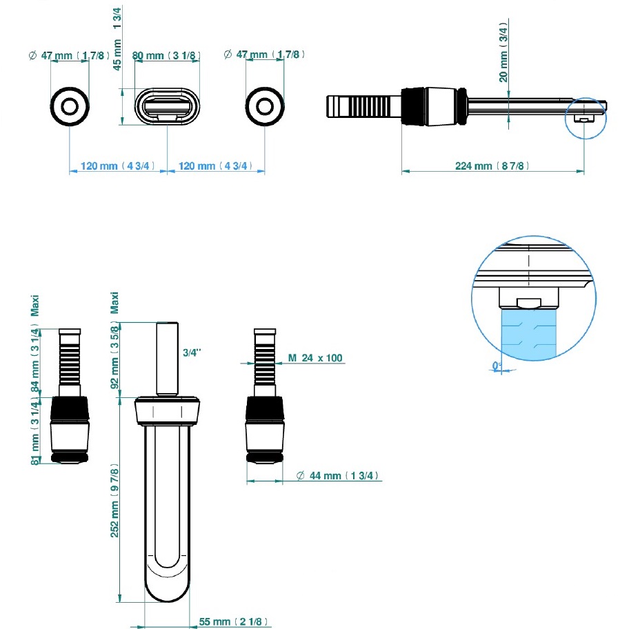Смеситель для раковины срытого монтажа THG Corvair U8D-F01-40SGB (золотой), без донного клапана