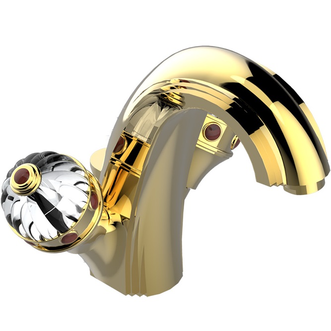 Смеситель для раковины THG Amboise Jaspe rougе A1L-F01-2155 (золотой, красная яшма), с донным клапаном