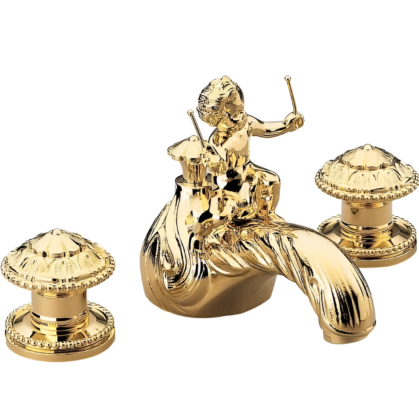 Смеситель для раковины THG Amour De Trianon G24-F01-151 (золотой), с донным клапаном