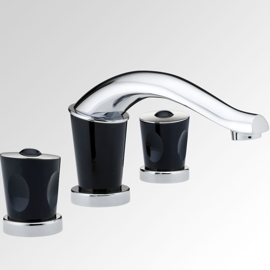 Смеситель для раковины THG Bagatelle metal U3E-A02-151 (хром, черный), с донным клапаном