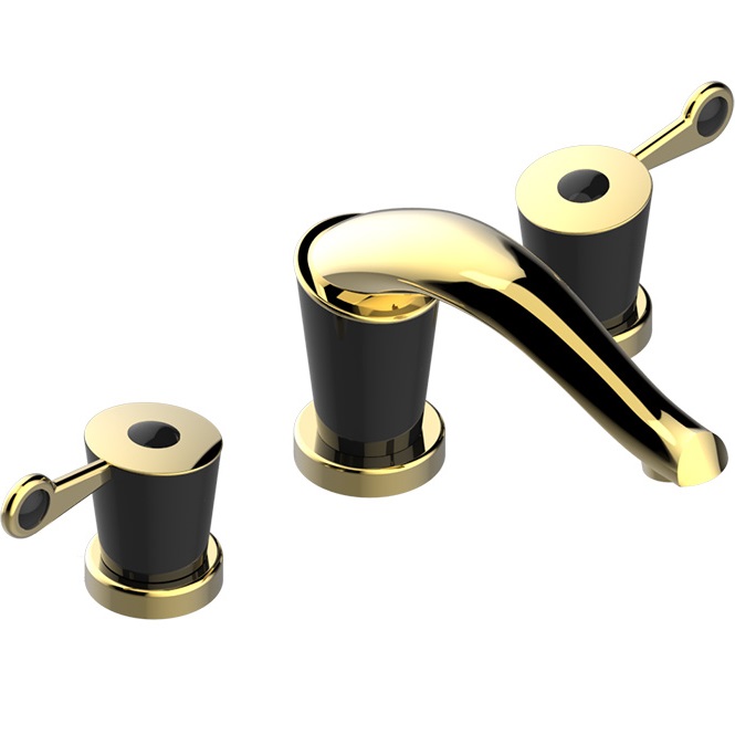 Смеситель для раковины THG Bagatelle pierre noire U3F-F01-151 (золотой, черный), с донным клапаном