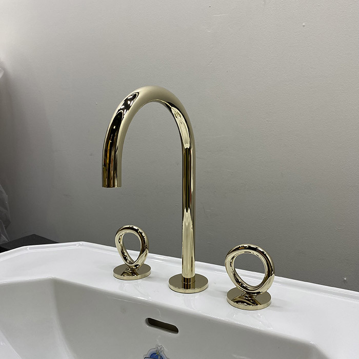 Смеситель для раковины THG Collection O G4P-F30-151 (золотой), с донным клапаном