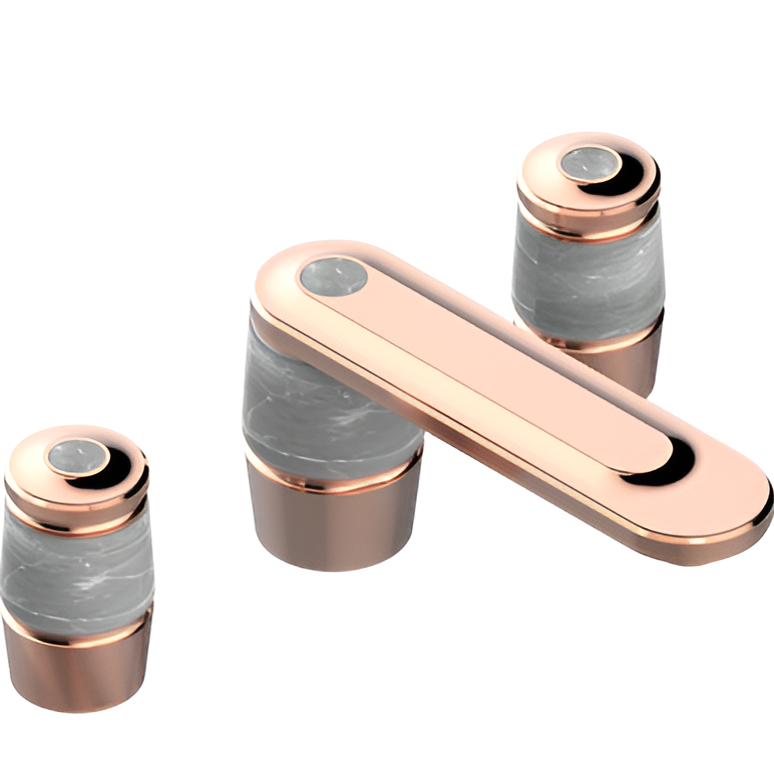 Смеситель для раковины THG Corvair Fior di Bosco U8K-H62-151M (розовое золото), с донным клапаном, на мраморную столешницу