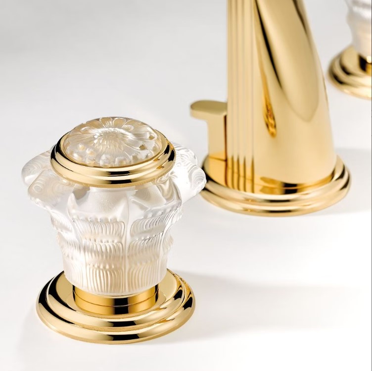 Смеситель для раковины THG Dahlia A41-F01-151 (золотой), с донным клапаном