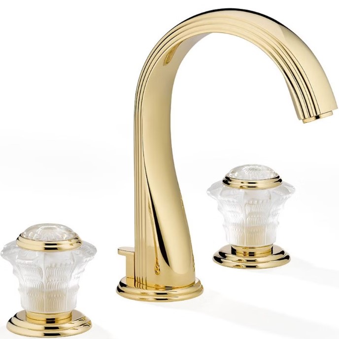 Смеситель для раковины THG Dahlia A41-F01-151 (золотой), с донным клапаном