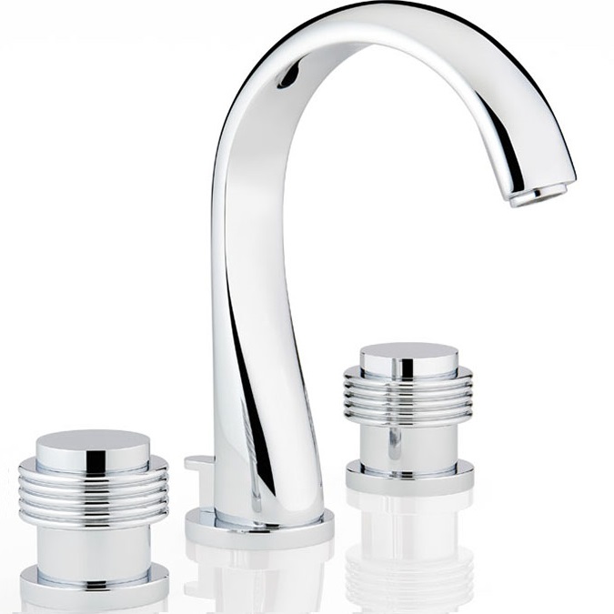 Смеситель для раковины THG Diplomate grooved rings U4B-A02-151 (хром), с донным клапаном