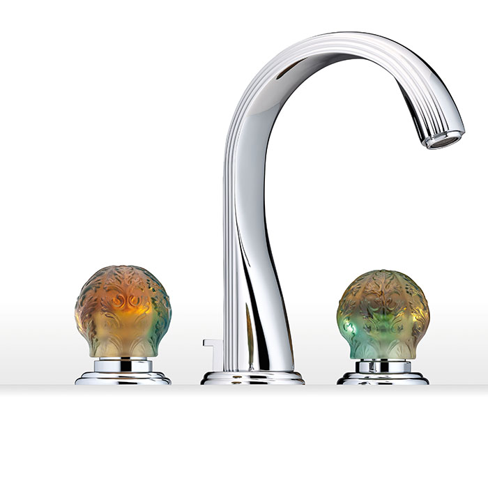 Смеситель для раковины THG Flore U5A-A02-151 (хром, оранжевый хрусталь), с донным клапаном