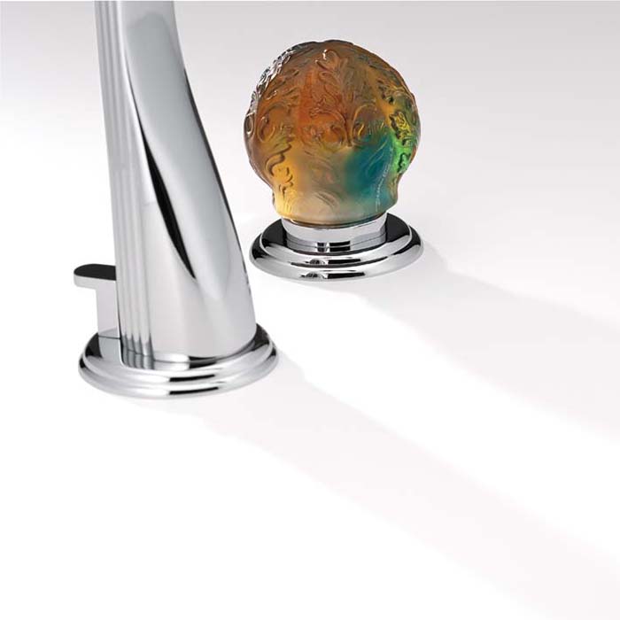 Смеситель для раковины THG Flore U5A-A02-151 (хром, оранжевый хрусталь), с донным клапаном