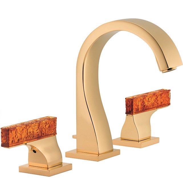 Смеситель для раковины THG Ginkgo U5E-F01-151 (золотой, оранжевый хрусталь), с донным клапаном
