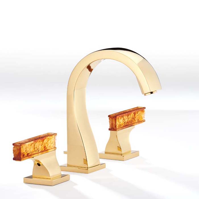 Смеситель для раковины THG Ginkgo U5E-F01-151 (золотой, оранжевый хрусталь), с донным клапаном