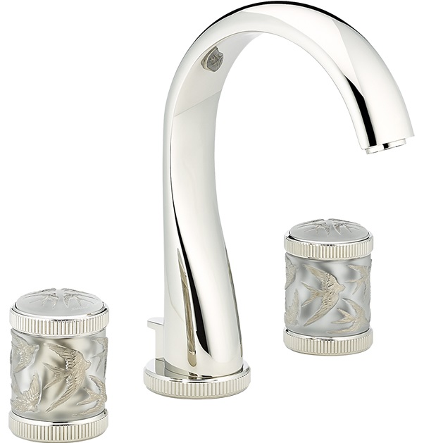 Смеситель для раковины THG Hirondelles Platinum Stamped A4K-B01-151 (никель, платина), с донным клапаном