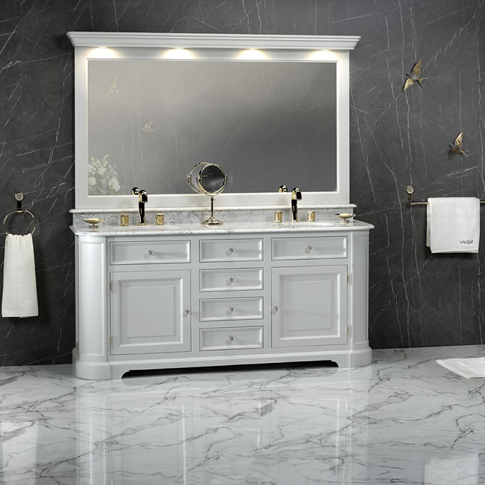 Смеситель для раковины THG Hirondelles Gold Stamped A4L-F30-151 (золотой), с донным клапаном