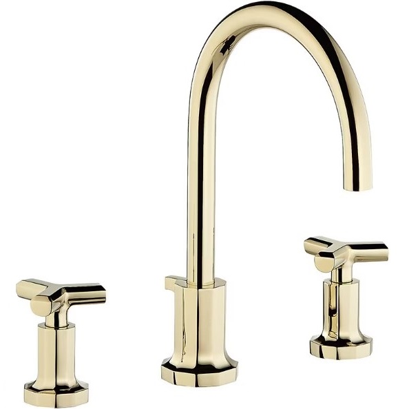 Смеситель для раковины THG Les Ondes G8A-F31-151 (золотой), с донным клапаном