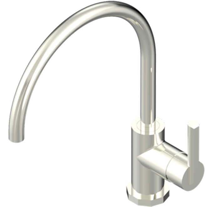 Смеситель для раковины THG Les Ondes G8B-C01-6500 (никель), с донным клапаном