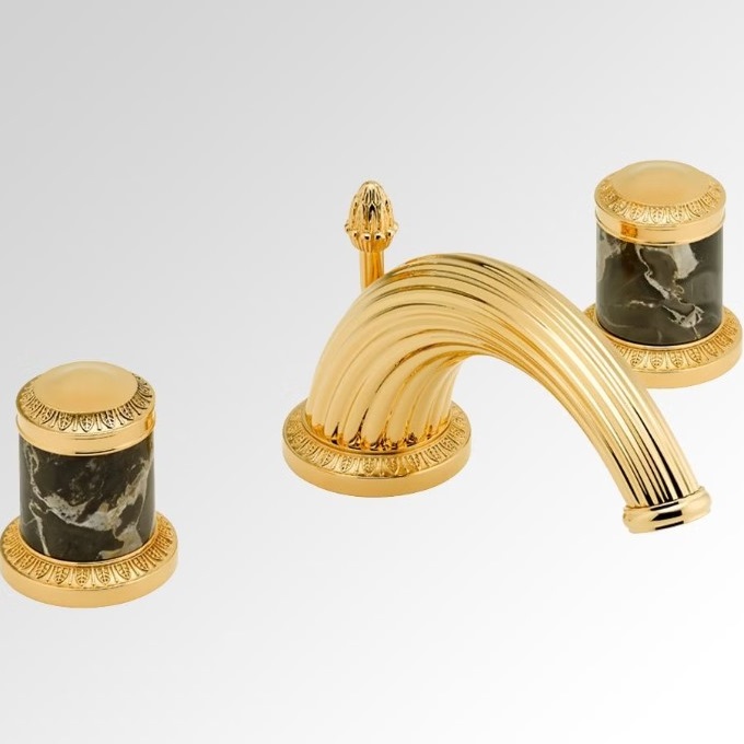 Смеситель для раковины THG Malmaison Portoro U95-F01-151 (золотой), с донным клапаном
