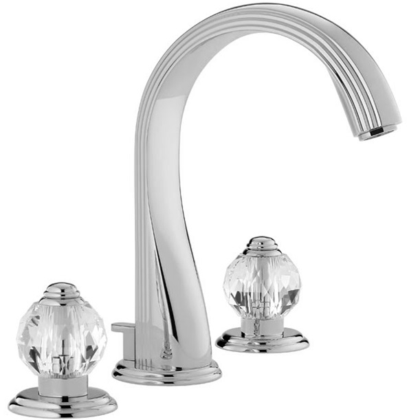 Смеситель для раковины THG Mandarine Cristallia Diamant U1K-A02-151 (хром), с донным клапаном