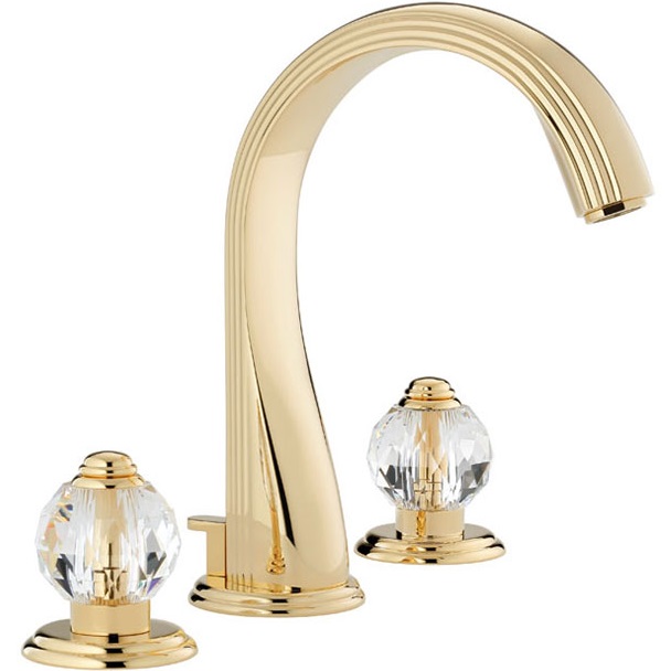 Смеситель для раковины THG Mandarine Cristallia Diamant U1K-F01-151 (золотой), с донным клапаном