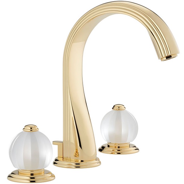 Смеситель для раковины THG Mandarine satin crystal U1E-F01-151 (золотой), с донным клапаном