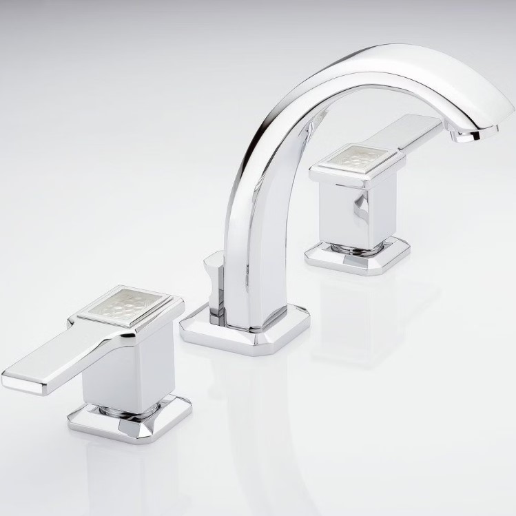 Смеситель для раковины THG Metropolis a manettes cristal clair A2B-A02-151 (хром, прозрачный хрусталь), с донным клапаном