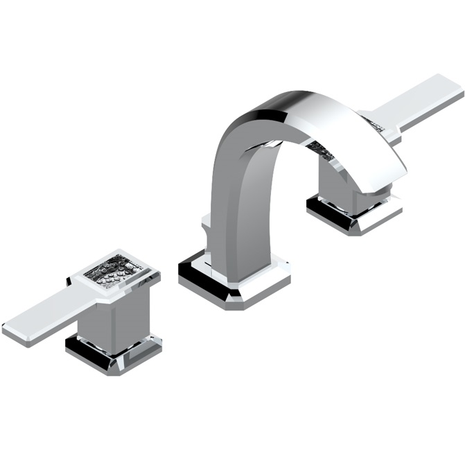 Смеситель для раковины THG Metropolis a manettes cristal clair A2B-A02-151M (хром, прозрачный хрусталь), с донным клапаном