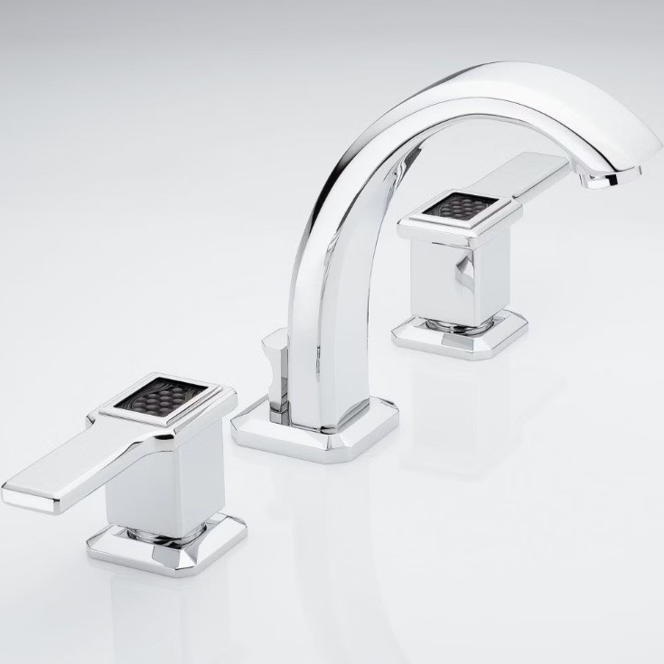 Смеситель для раковины THG Metropolis a manettes cristal noir A2M-A02-151 (хром, черный), с донным клапаном