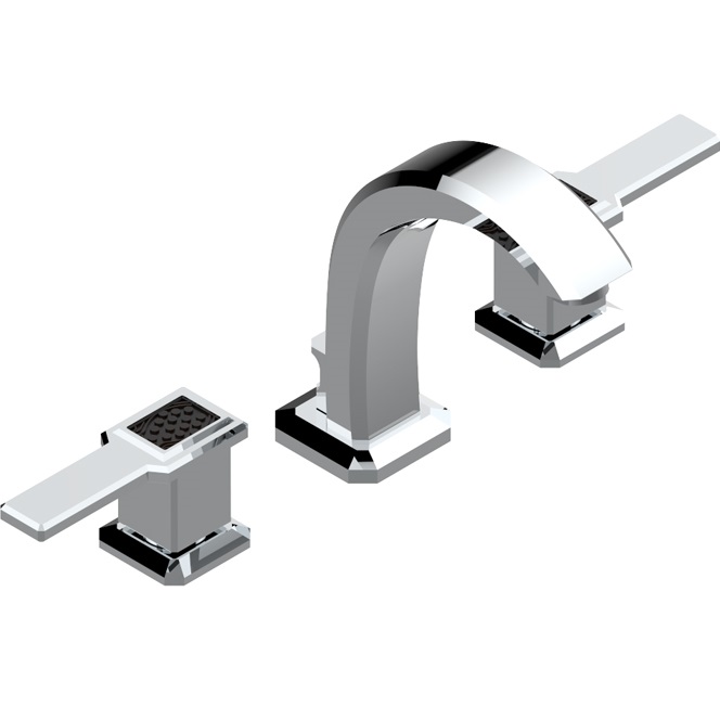 Смеситель для раковины THG Metropolis a manettes cristal noir A2M-A02-151M (хром, черный), с донным клапаном