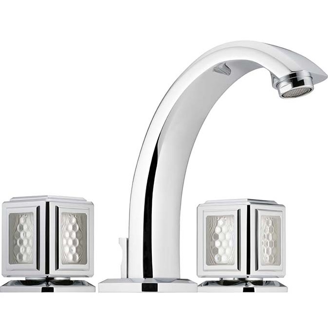 Смеситель для раковины THG Metropolis cristal clair A2A-A02-151 (хром, прозрачный хрусталь), с донным клапаном