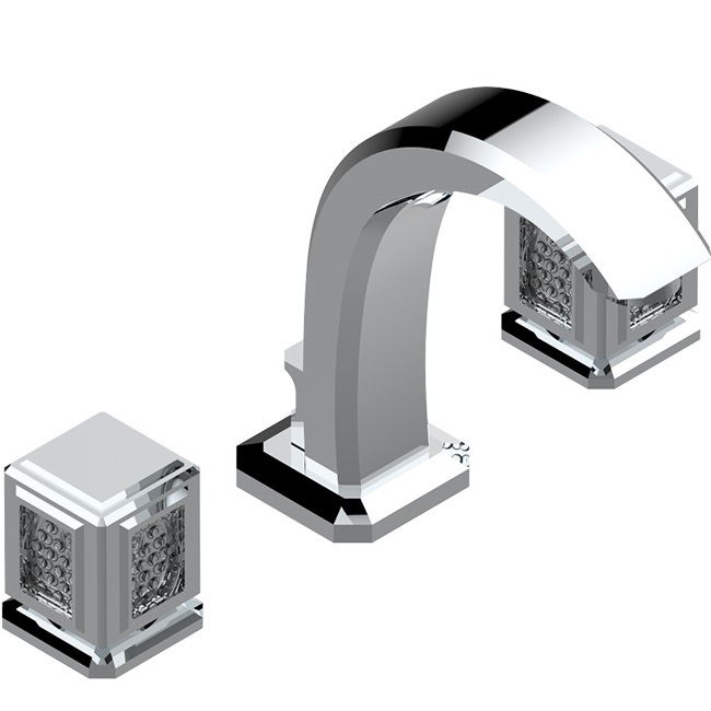 Смеситель для раковины THG Metropolis cristal clair A2A-A02-151LED (хром, прозрачный хрусталь), с донным клапаном, с LED