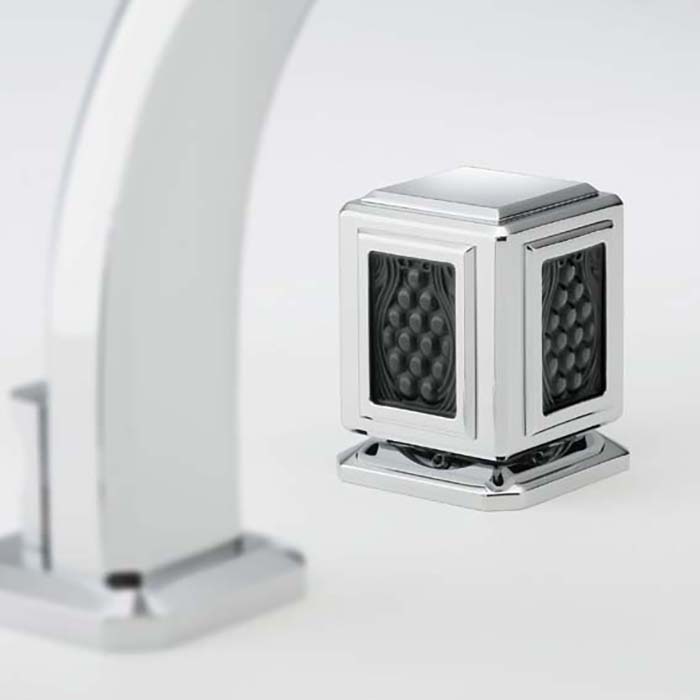 Смеситель для раковины THG Metropolis Cristal Noir A2L-A02-151 (хром, черный), с донным клапаном