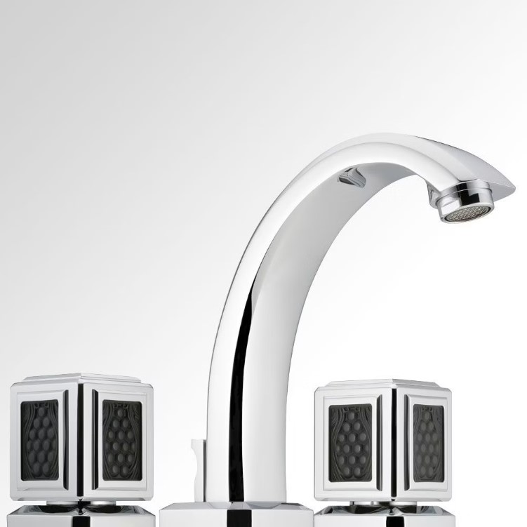 Смеситель для раковины THG Metropolis Cristal Noir A2L-A02-151 (хром, черный), с донным клапаном